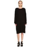 Y's By Yohji Yamamoto Rn Big T-shirt Op Long Sleeve Dress (black) Women's Dress