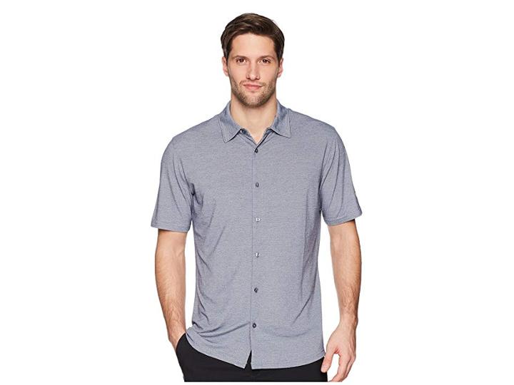 Puma Golf Knit Shirt (peacoat) Men's Short Sleeve Button Up