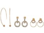 Steve Madden Casted Open Hoop Earrings (rose Gold) Earring