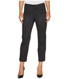 Liverpool Vera Crop Flare Trousers With Welt Pockets In Mini Check Ponte Knit (black) Women's Casual Pants