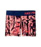 Nike Kids Pro Print Short (big Kids) (hot Punch/navy/hot Punch) Girl's Shorts
