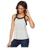 Rvca Label Striped Tank Top (vintage Black) Women's T Shirt