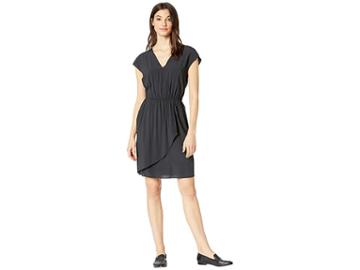 Nevereven Pleated Cross Front Dress (caviar) Women's Dress