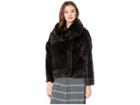 Nevereven Faux Fur Funnel Neck Cropped Jacket (caviar) Women's Jacket