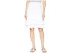 Mod-o-doc Slub Jersey Tiered Asymmetrical Ruffle Skirt (white) Women's Skirt