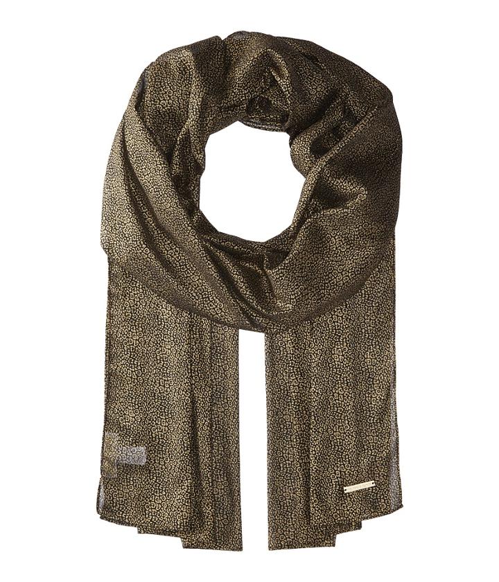 Michael Michael Kors Leopard Foil Oblong (black/gold) Scarves