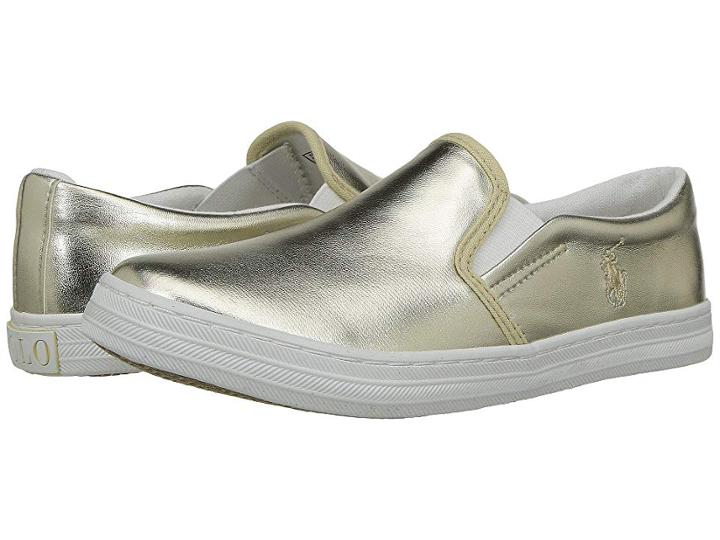 Polo Ralph Lauren Kids Benton Ii (little Kid) (gold Metallic) Girl's Shoes