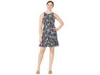 Nine West Sleeveless Ruffle Hem Dress (navy/white) Women's Dress