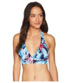 Tommy Bahama Palms Paradise Reversible Band Halter Bra (mare Navy) Women's Swimwear