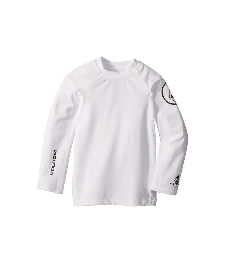 Volcom Kids Lido Solid Long Sleeve Thrashguard (toddler/little Kids) (white) Boy's Swimwear