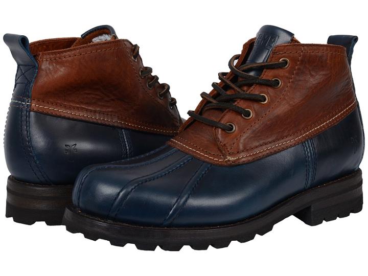 Frye Warren Duckboot (navy Multi Smooth Full Grain/washed Vintage Leather) Men's Boots