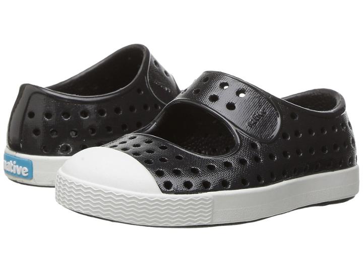 Native Kids Shoes Juniper Mary Jane Gloss (toddler/little Kid) (jiffy Black/shell White/gloss) Girls Shoes