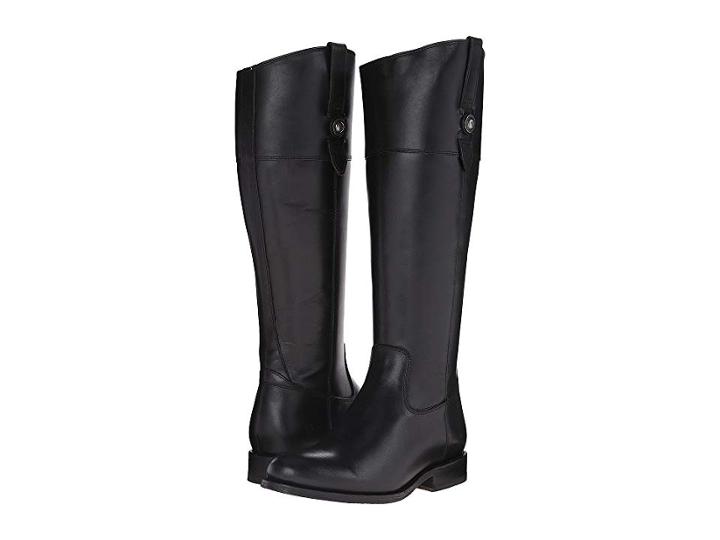 Frye Jayden Button Tall (black Smooth Vintage Leather) Cowboy Boots
