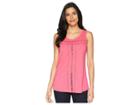 Mod-o-doc Slub Jersey Swingy Tank Top With Lace Trim (desert Rose) Women's Sleeveless