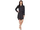 Calvin Klein Rayon Plaid Shirtdress Cd8e24tc (black/cream) Women's Dress