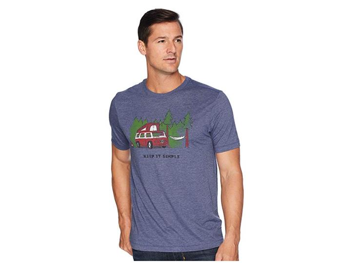 Life Is Good Keep It Simple Camper Cool T-shirt (darkest Blue) Men's T Shirt