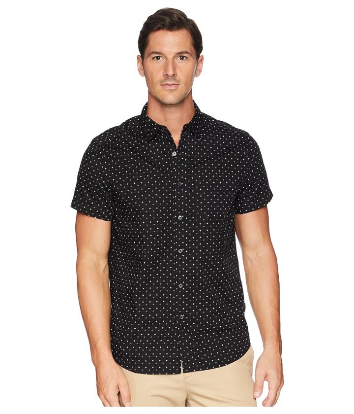 Kenneth Cole New York Short Sleeve Starlight Print (black) Men's Clothing