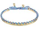 Rebecca Minkoff Climbing Rope Whipstitch Collar Necklace (gold/turquoise) Necklace