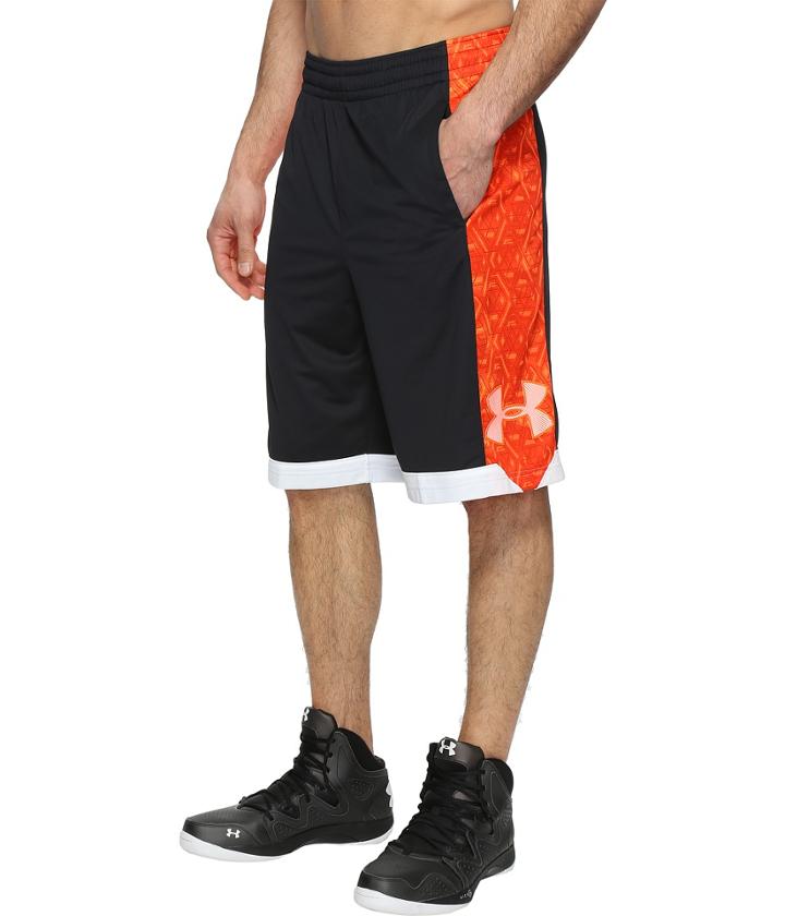 Under Armour Ua Isolation 11 Shorts (black/phoenix Fire) Men's Shorts