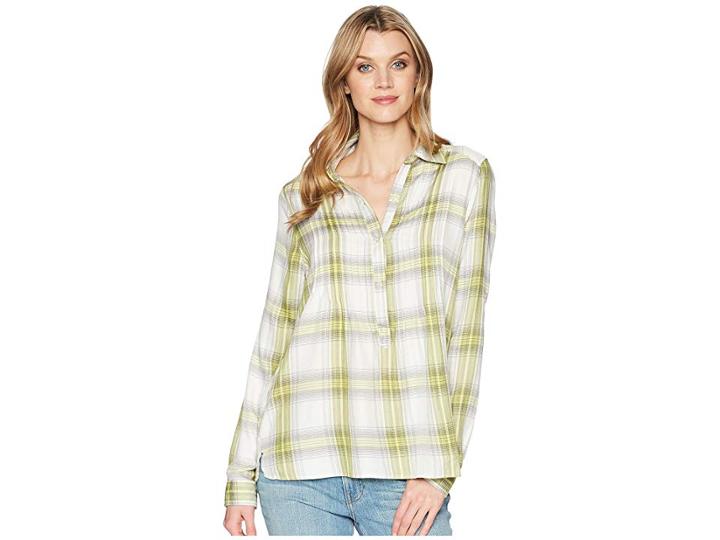 Cruel Long Sleeve Rayon Pintuck Tunic (green) Women's Clothing