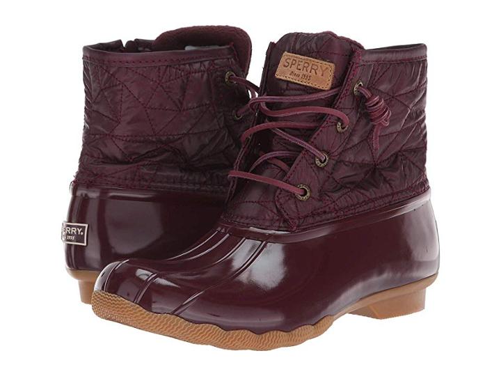 Sperry Saltwater Nylon Quilt (wine) Women's Rain Boots