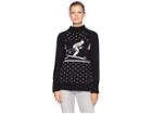 Chaps Cotton Blend Long Sleeve Sweater (polo Black Multi 4) Women's Sweater