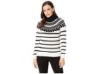 Lauren Ralph Lauren Cotton-blend Turtleneck Sweater (mascarpone Cream/polo Black Multi) Women's Sweater