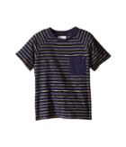 Lucky Brand Kids Space Dye Striped Tee W/ Front Pocket (little Kids/big Kids) (mood Blue) Boy's T Shirt