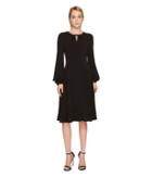Zac Posen Solid Crepe Long Sleeve Dress (black) Women's Dress