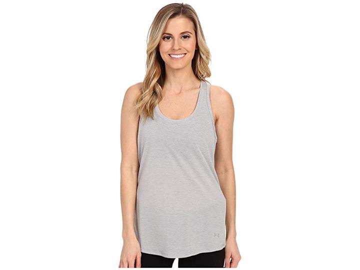 Under Armour Streaker Tank Top (true Gray Heather/reflective) Women's Sleeveless