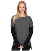 Blanc Noir Crossback Sweatshirt (charcoal Heather/black) Women's Sweatshirt