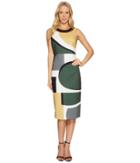 Laundry By Shelli Segal Midi Dress With Cut Out Back Detail (olive) Women's Dress