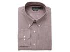 Lauren Ralph Lauren Classic Fit Non Iron Stretch Poplin Dress Shirt (red/optic White) Men's Long Sleeve Button Up