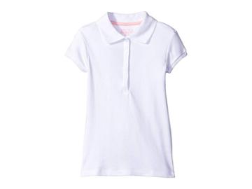 Nautica Kids Short Sleeve Polo With Picot Stitch Collar (big Kids) (white) Girl's Short Sleeve Pullover