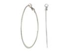 Guess Large Textured Clutchless Hoop Earrings (silver) Earring