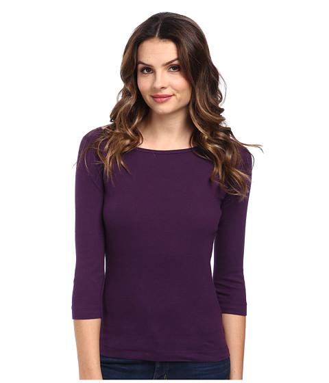 Three Dots 3/4 Sleeve British Tee (purple Prism) Women's Long Sleeve Pullover