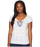 U.s. Polo Assn. Solid Peasant Shirt (optic White) Women's Clothing