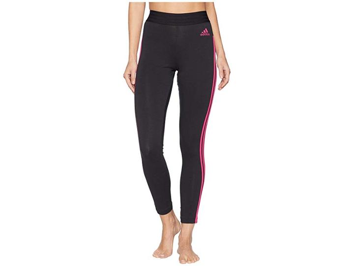 Adidas Essential 3-stripe Tights (black/real Magenta) Women's Casual Pants