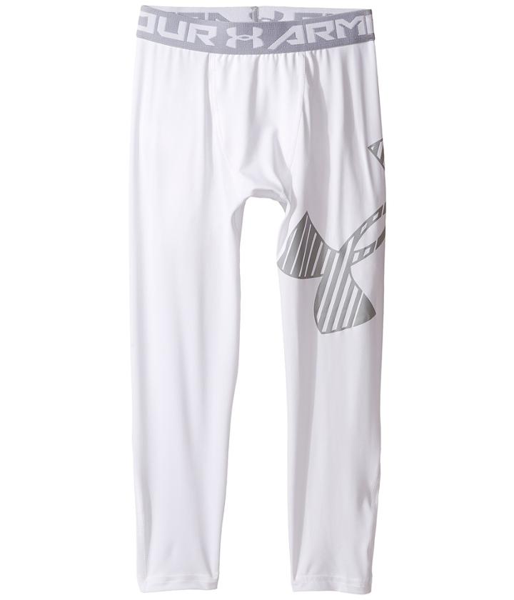 Under Armour Kids Armour 3/4 Logo Leggings (big Kids) (white) Boy's Casual Pants