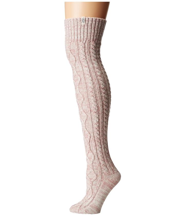 Ugg Cable Knit Socks (dusk Heather) Women's Knee High Socks Shoes