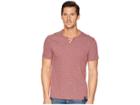 Lucky Brand Textured Stripe Notch Neck Shirt (burnt Ruset) Men's Clothing