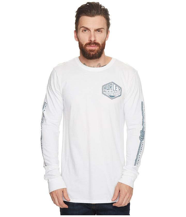 Hurley Framework Long Sleeve Tee (white) Men's T Shirt