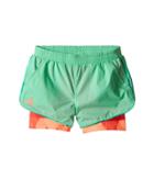 Adidas Kids Club Trend Shorts (little Kids/big Kids) (green Glow/sun Glow) Girl's Shorts