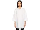 Escada Neighty Button Up 3/4 Sleeve Top (white) Women's Clothing