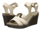 Crocs Leigh Ii Ankle Strap Wedge (tumbleweed/espresso) Women's Wedge Shoes
