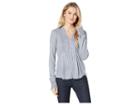 Lucky Brand Lace Mix Drop Needle Top (tradewinds) Women's Long Sleeve Pullover