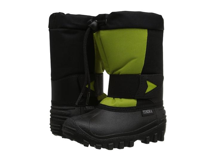 Tundra Boots Kids Artic Drift (toddler/little Kid) (black/lime Green) Kids Shoes