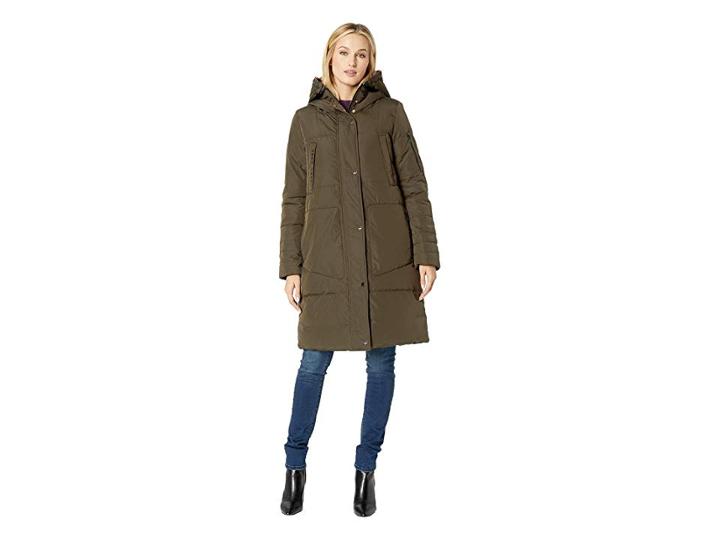 Marc New York By Andrew Marc Moxie Reversible Pillow Metallic Coat (olive) Women's Coat