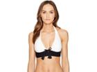 Kate Spade New York Carmel Beach #60 V-wire Halter Bikini Top W/ Removable Soft Cups (black) Women's Swimwear
