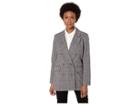 Cece Long Sleeve Menswear Plaid Oversized Blazer (rich Black) Women's Jacket